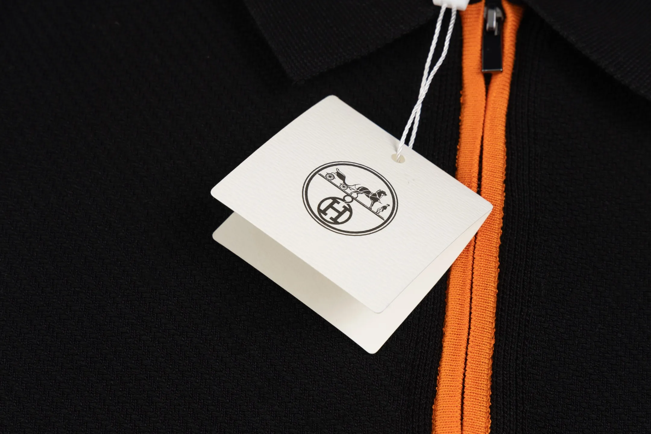 HERMES polo ， Retro Same Style T Versatile : Black Size：M-3XL